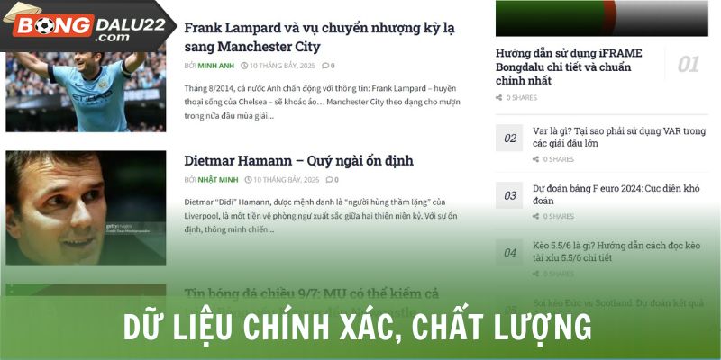 Dữ liệu chính xác, chất lượng